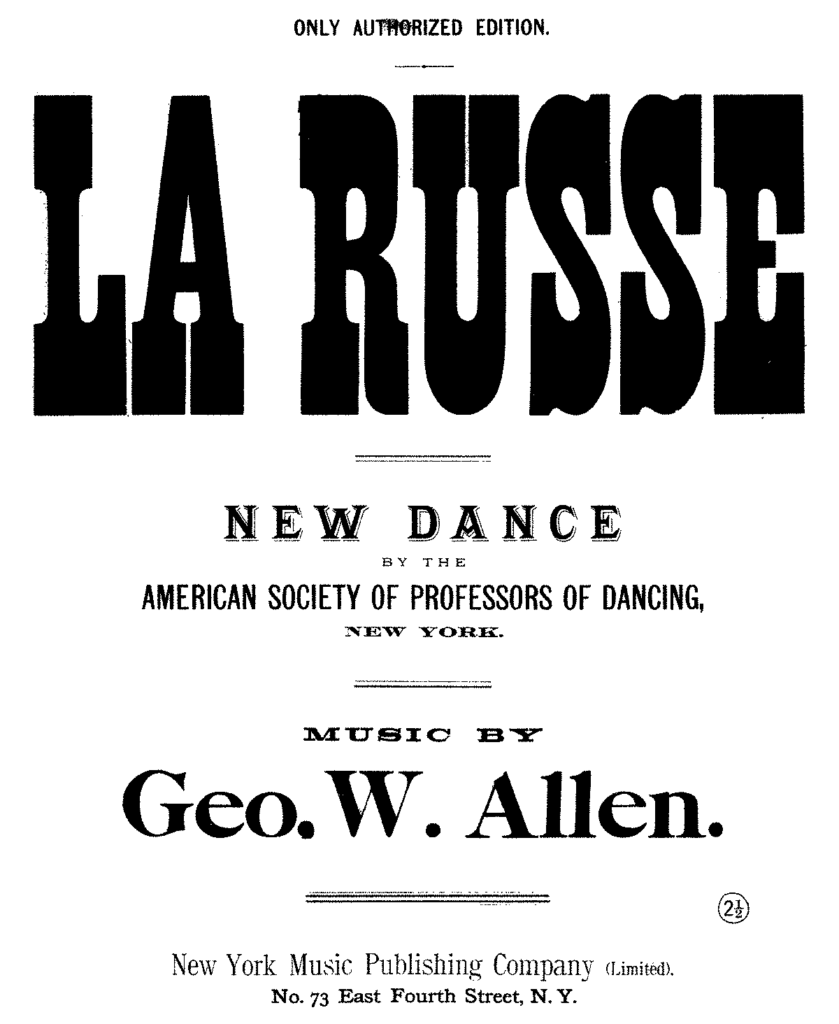 George W. Allen, compositeur du Lawn Tennis Quadrille